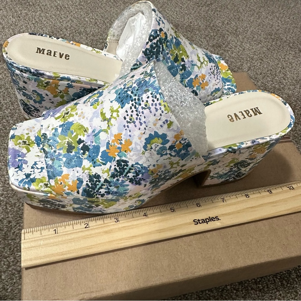 Anthropologie Maeve Platform heels floral blocked heel size 37 - Picture 7 of 11
